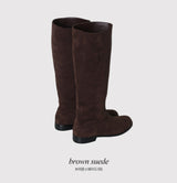 Suede Leather Long Boots (2color)