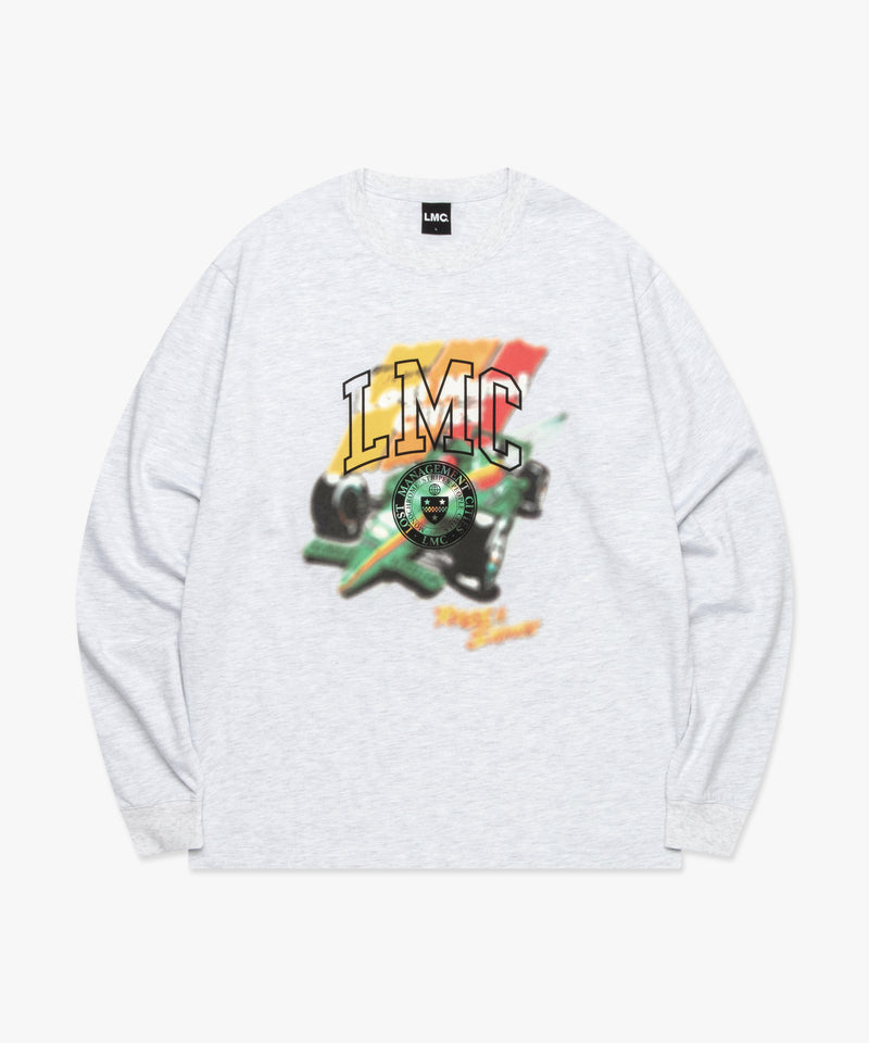 レーシング長袖Tシャツ ライトヘザーグレー