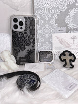 Black Veil Lace Gel Hard Phone Case