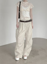 Lace Patchwork Strap Sleeveless