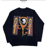 Embryo クロスブラックロングスリーブTシャツ