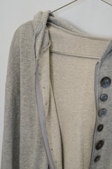 Button Line Hood Zip-Up (Melange)