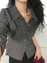 [S/S.ver] Pintuck Plaid Slim Shirt