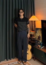 Linea Stripe Dangara Short Sleeve Knit 3COLOR
