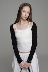 Morning mist ribbon bolero, Black