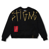 Doodle Oversized Crewneck Black / Burgandy