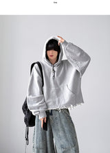 Sike Damage Crop Hoodie