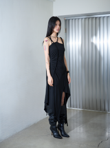 【MADE】カットアウトスリップドレス ブラック