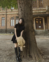 Woods Half-Neck Mini Dress