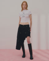 ラブレースクロップTシャツ-WHITE