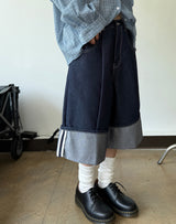 non fade denim bermuda pants