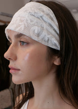Lace Leaf Mesh Hair Band_White