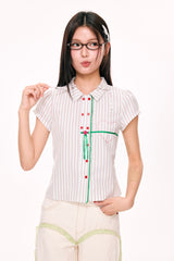 Lub-Dub Button Up Baby Shirt (Cream)