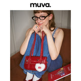 muva. 本革 レトロ ワンショルダー チャーム付 バッグ