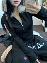 FUR PETIT SLIM HALF CROPPED ZIP-UP 🖤🩶🤍3COLOR