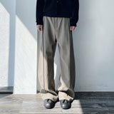 Drape Seam 3D Straight Floor-Length Pants