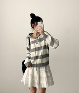 Beaded Dangara Snap Knit Hooded