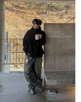 [Lined Fur] Weave Corduroy Hood Jacket