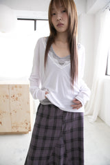 lace v-neck loose top(3colors)