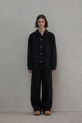 Studded selvage washed denim - Jacket