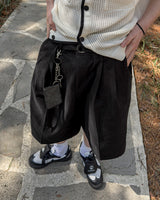 (belt presentation) Cotton Bermuda Pants
