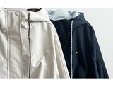 Mika High Neck Color Matching Pendant String Hooded Jumper