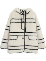 Style Hooded Wool Suede Coat