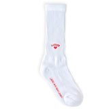 Love Round Logo Crew Socks White
