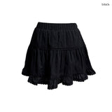 (2color) レースフリルジャガードミニスカート [Inner Pants]