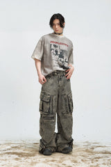 ビンテージウォッシュドルーズフィットTシャツ