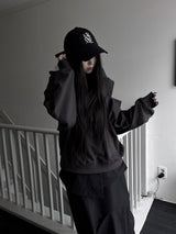 ショルダーカットボタンフーディー (3color)