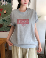 トーキョー プリント クロップ ショートスリーブ Tシャツ
