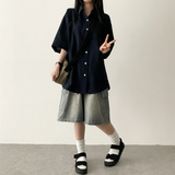 Lori Linen Oversized Fit Short Sleeve Shirt Shirt