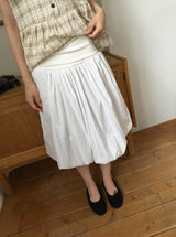 Neva Shirring Balloon Midi Skirt
