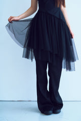 unbalance buckle backless dress_black