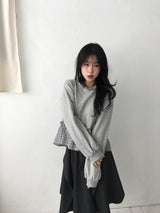 プレイドフリルフーディTシャツ