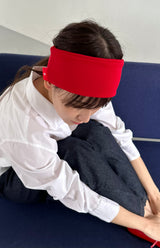 cotton rib hair band - red