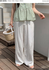 Summer Ivory Loose Cotton Wide Pants (3color)