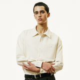 2way open collar drapery shirt ivory
