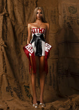 Mother Printed Strapless Dress