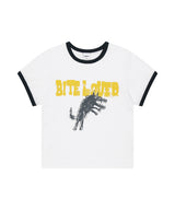 BITE LOVER クロップリンガーTシャツ