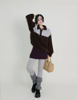 Femme Flower Pattern Quilted Fleece Long Sleeve T-Shirt (Button Detail)