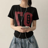 70' ビンテージプリンティドフォアアームカバーフィット半袖Tシャツ