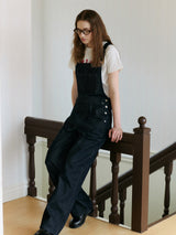 SEMI WIDE OVERALL DENIM PANTS DEEP BLUE