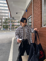No.1188 D check thin SHIRT (5color)