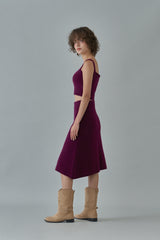Skin knit skirt_grape