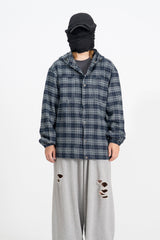 Kio Blended Check Hooded Shirt