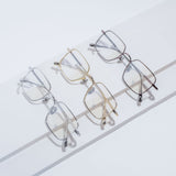 Knouun Square titanium glasses CODE. 102. D Gold