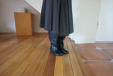 snap strap long boots