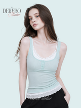 Candy Mint Double Layered Sleeveless (Two Piece) 